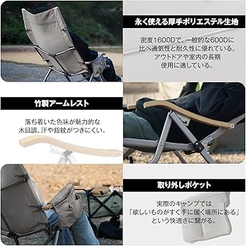 ICECO リクライニングチェア　ロータイプ Amazon.co.jp: ロースタイル ICECO 4段階リクライニング式